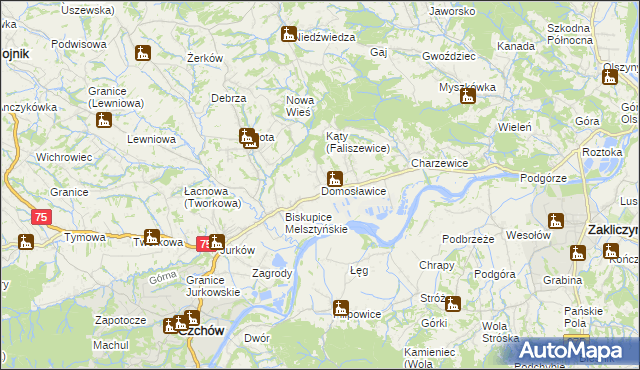 mapa Domosławice, Domosławice na mapie Targeo