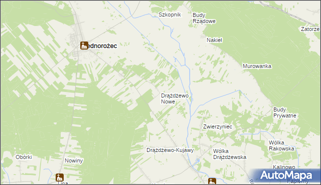 mapa Drążdżewo Nowe, Drążdżewo Nowe na mapie Targeo