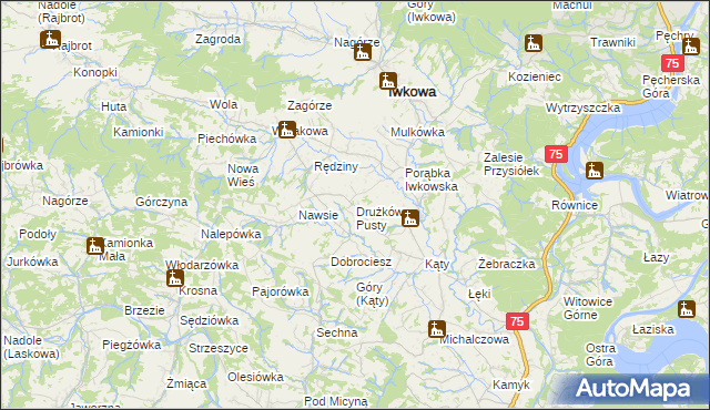 mapa Drużków Pusty, Drużków Pusty na mapie Targeo