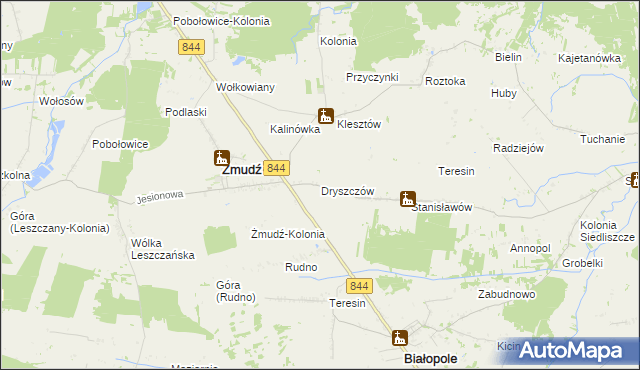 mapa Dryszczów, Dryszczów na mapie Targeo