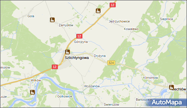 mapa Dryżyna, Dryżyna na mapie Targeo