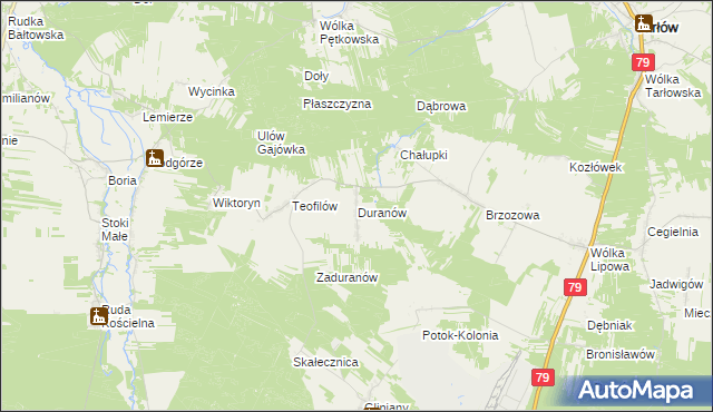 mapa Duranów, Duranów na mapie Targeo