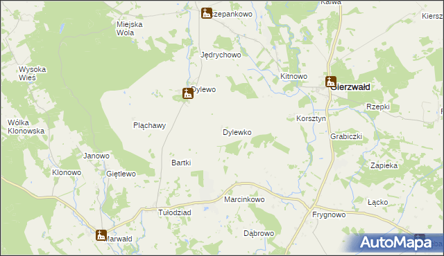 mapa Dylewko, Dylewko na mapie Targeo