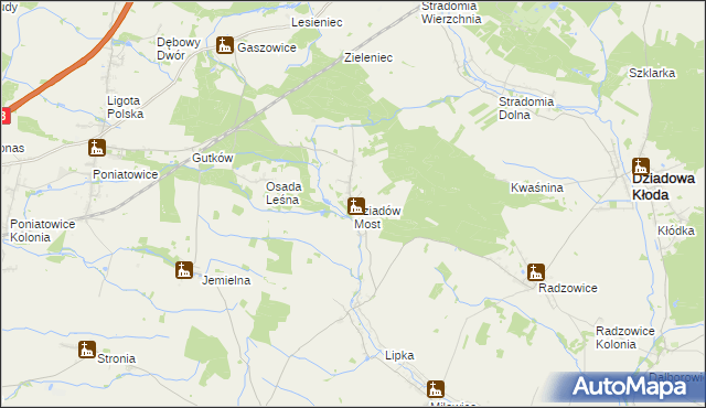 mapa Dziadów Most, Dziadów Most na mapie Targeo