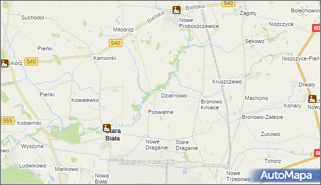 mapa Dziarnowo gmina Stara Biała, Dziarnowo gmina Stara Biała na mapie Targeo