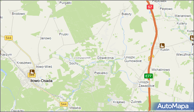 mapa Dźwierznia, Dźwierznia na mapie Targeo