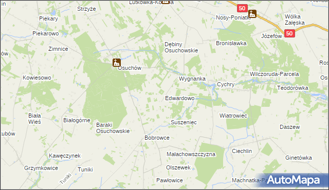 mapa Edwardowo gmina Mszczonów, Edwardowo gmina Mszczonów na mapie Targeo