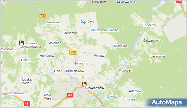mapa Emilów, Emilów na mapie Targeo