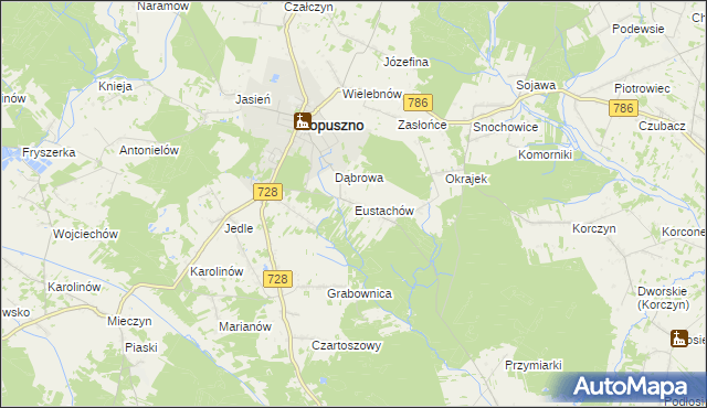 mapa Eustachów, Eustachów na mapie Targeo