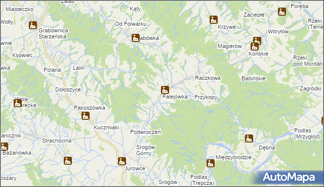 mapa Falejówka, Falejówka na mapie Targeo