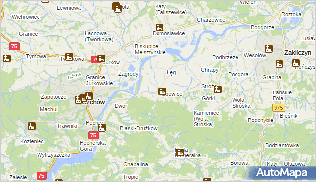 mapa Filipowice gmina Zakliczyn, Filipowice gmina Zakliczyn na mapie Targeo