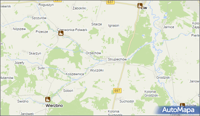 mapa Filipy gmina Wierzbno, Filipy gmina Wierzbno na mapie Targeo