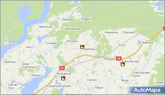 mapa Frednowy, Frednowy na mapie Targeo