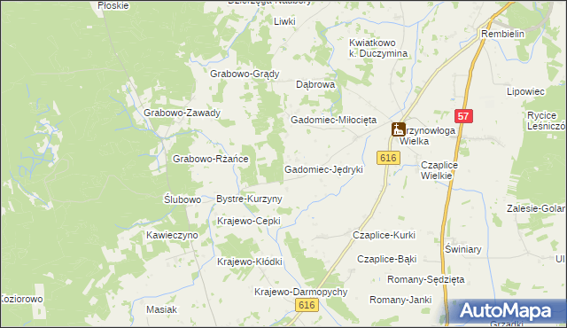 mapa Gadomiec-Jędryki, Gadomiec-Jędryki na mapie Targeo