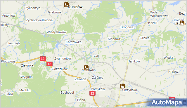 mapa Gaj gmina Przysucha, Gaj gmina Przysucha na mapie Targeo