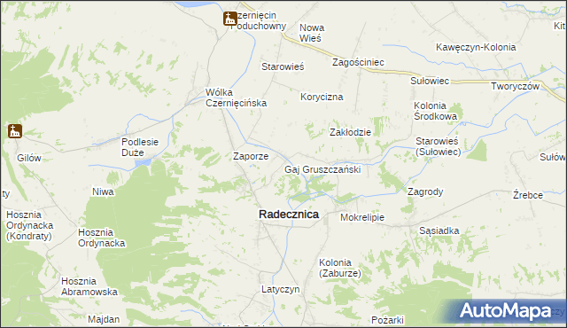 mapa Gaj Gruszczański, Gaj Gruszczański na mapie Targeo