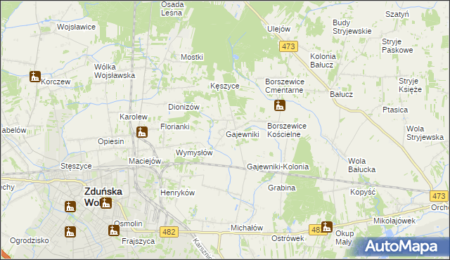 mapa Gajewniki, Gajewniki na mapie Targeo