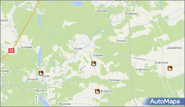 mapa Gajewo gmina Lubiszyn, Gajewo gmina Lubiszyn na mapie Targeo