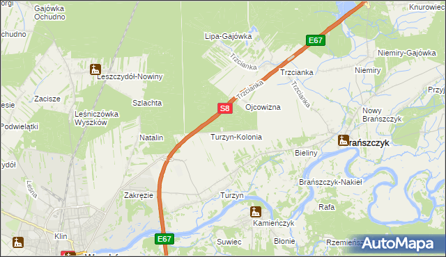 mapa Gajówka Ciepła, Gajówka Ciepła na mapie Targeo