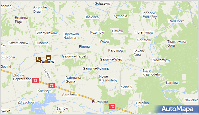 mapa Gajówka-Wieś, Gajówka-Wieś na mapie Targeo