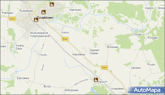 mapa Gajówki, Gajówki na mapie Targeo