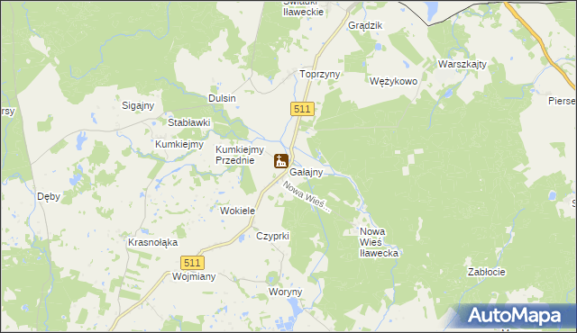 mapa Gałajny, Gałajny na mapie Targeo