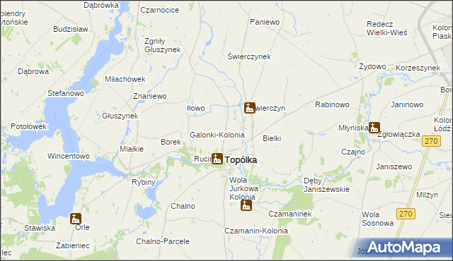 mapa Galonki gmina Topólka, Galonki gmina Topólka na mapie Targeo