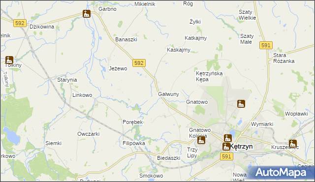 mapa Gałwuny, Gałwuny na mapie Targeo