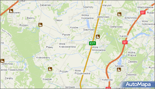 mapa Garbatka gmina Lesznowola, Garbatka gmina Lesznowola na mapie Targeo