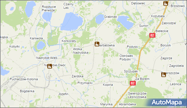 mapa Garbatówka-Kolonia, Garbatówka-Kolonia na mapie Targeo