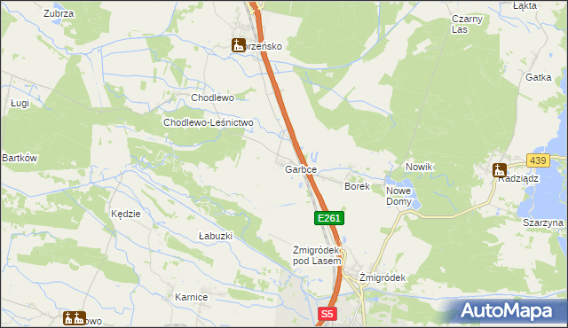 mapa Garbce, Garbce na mapie Targeo