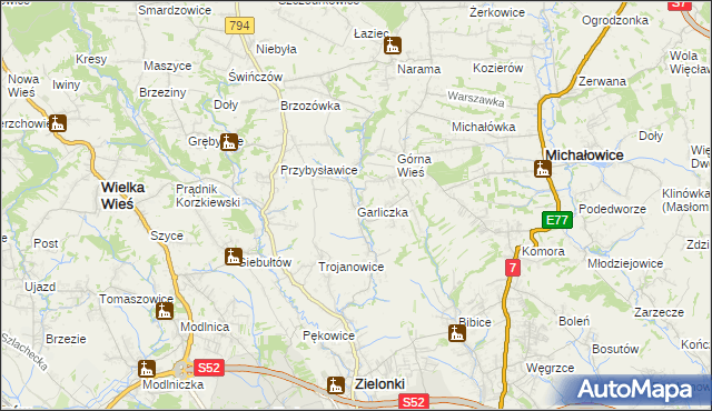 mapa Garliczka, Garliczka na mapie Targeo