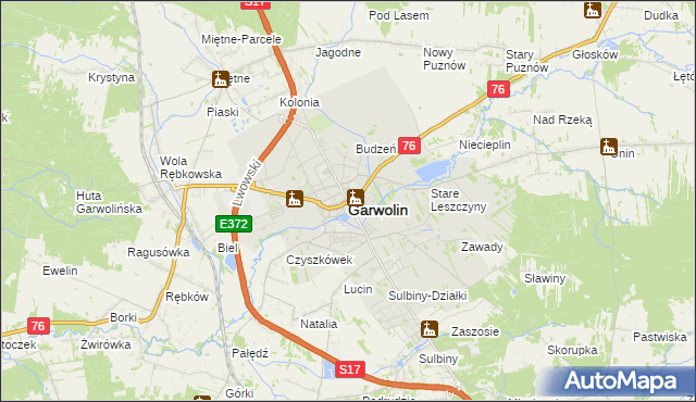 mapa Garwolin, Garwolin na mapie Targeo