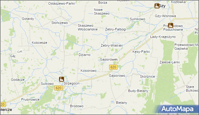 mapa Gąsiorówek, Gąsiorówek na mapie Targeo