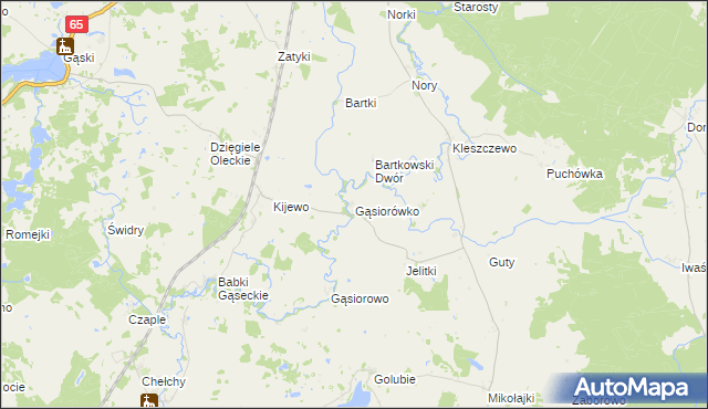 mapa Gąsiorówko, Gąsiorówko na mapie Targeo