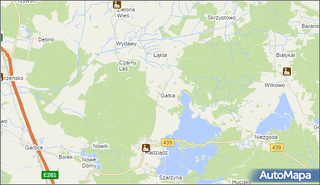 mapa Gatka gmina Żmigród, Gatka gmina Żmigród na mapie Targeo