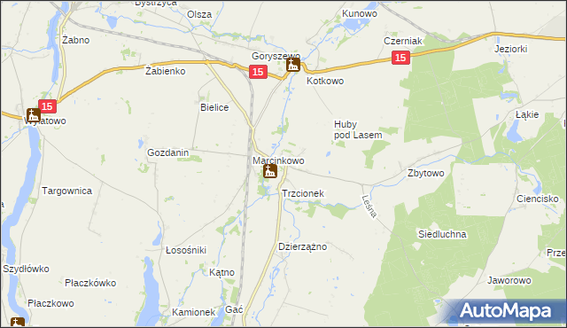 mapa Gębice gmina Mogilno, Gębice gmina Mogilno na mapie Targeo