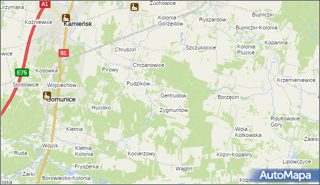 mapa Gertrudów, Gertrudów na mapie Targeo