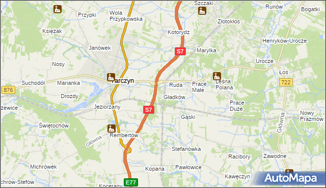 mapa Gładków, Gładków na mapie Targeo