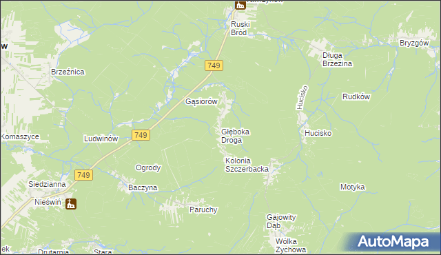 mapa Głęboka Droga, Głęboka Droga na mapie Targeo