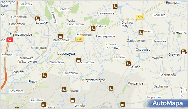 mapa Głęboka gmina Kocmyrzów-Luborzyca, Głęboka gmina Kocmyrzów-Luborzyca na mapie Targeo