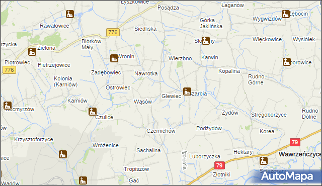 mapa Glewiec, Glewiec na mapie Targeo