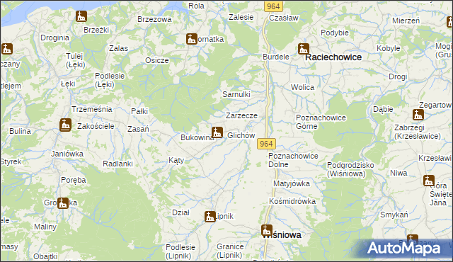 mapa Glichów, Glichów na mapie Targeo