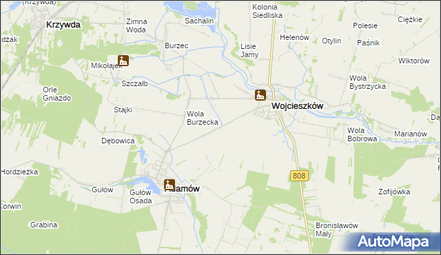 mapa Glinne gmina Wojcieszków, Glinne gmina Wojcieszków na mapie Targeo