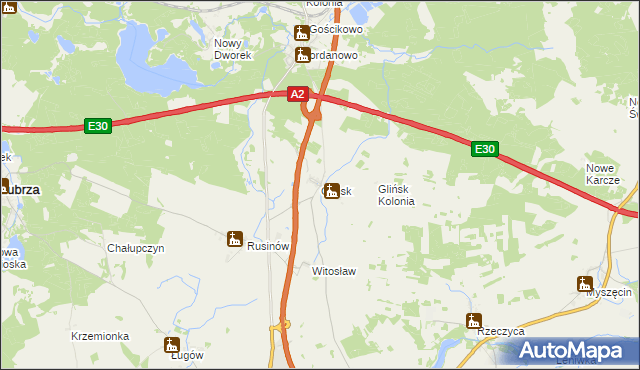 mapa Glińsk, Glińsk na mapie Targeo
