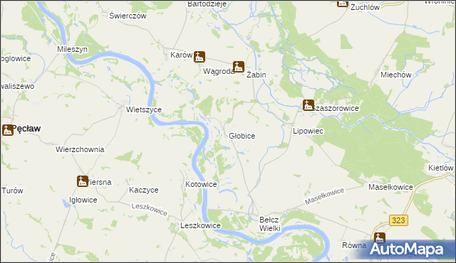 mapa Głobice, Głobice na mapie Targeo