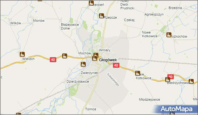 mapa Głogówek, Głogówek na mapie Targeo