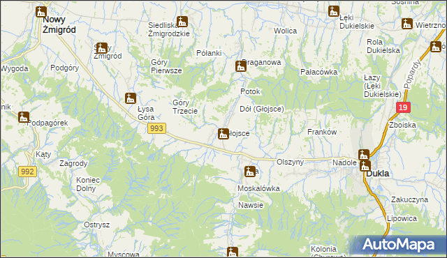 mapa Głojsce, Głojsce na mapie Targeo