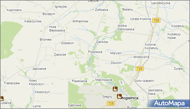 mapa Główczyn gmina Mogielnica, Główczyn gmina Mogielnica na mapie Targeo