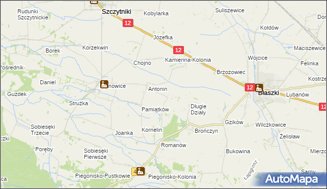 mapa Główczyn gmina Szczytniki, Główczyn gmina Szczytniki na mapie Targeo